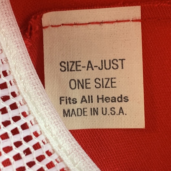 Vintage QR Rope Baseball Hat Mens OSFA Red White Adjustable Strapback Cap USA - Picture 14 of 14